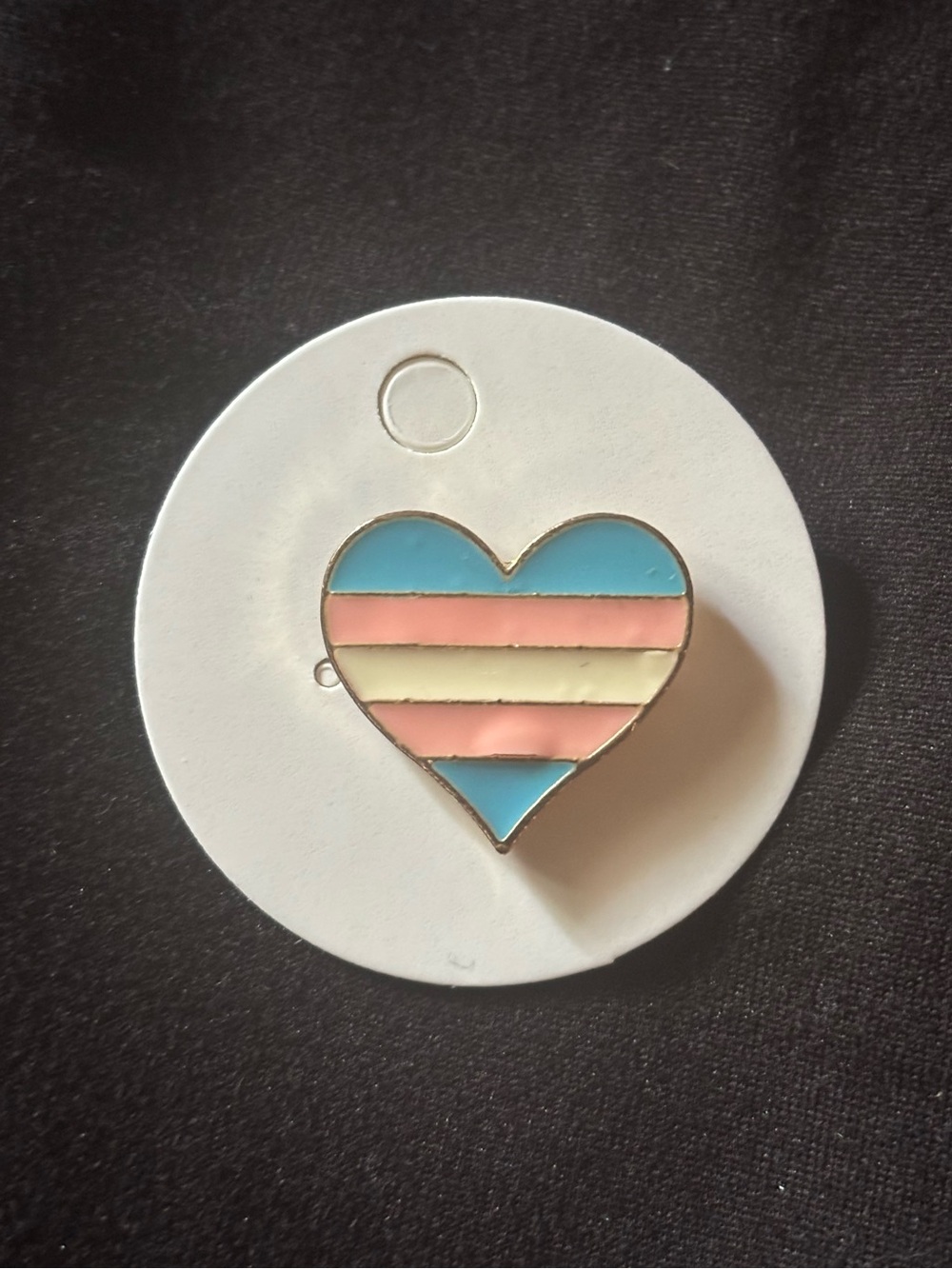 trans pride heart enamel pin brooch